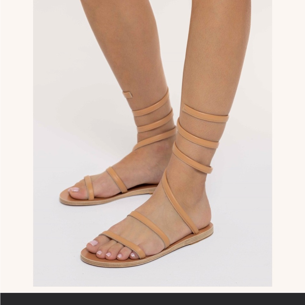 Ancient Greek sandals, size 38 in silver. Never worn.
